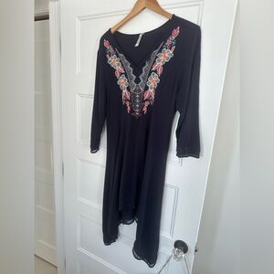 Monoreno Boho Navy Asymmetrical dress